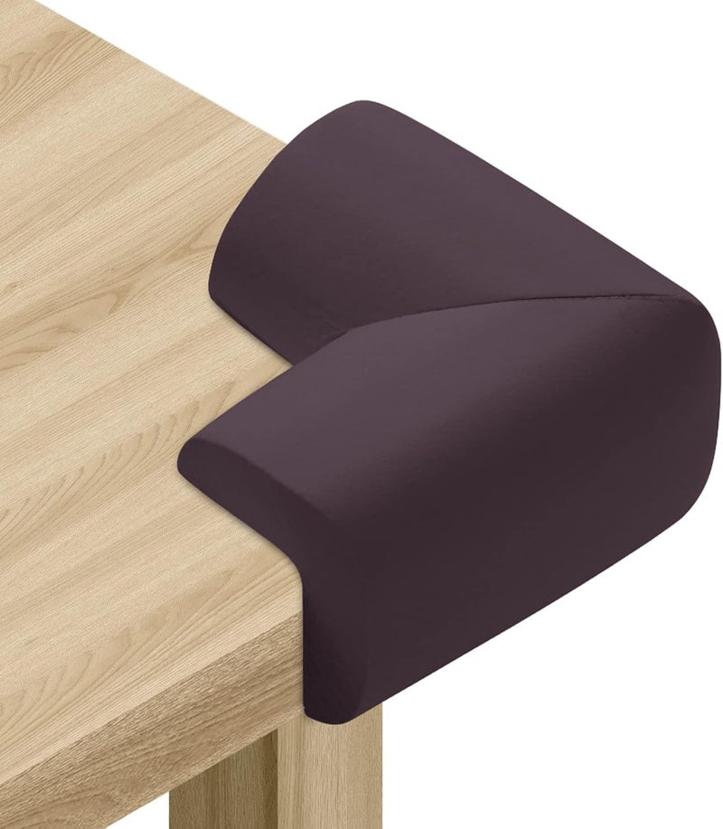 AIXMEET 8 Pack Corner Protector for Baby, Heavy-Duty Soft Rubber Foam Furniture Corner Bumper Guards, Child Safety Furniture Bumper, Adhesive Pre-Taped Corner Protectors,Soft Sponge Table Corners, Brown - Image 1